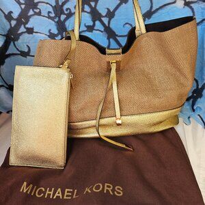 EUC Michael Kors COLLECTION Miranda Novelty Gold Tote